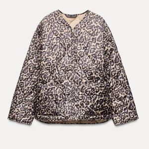 Zara Animal Print Puffer Jacket